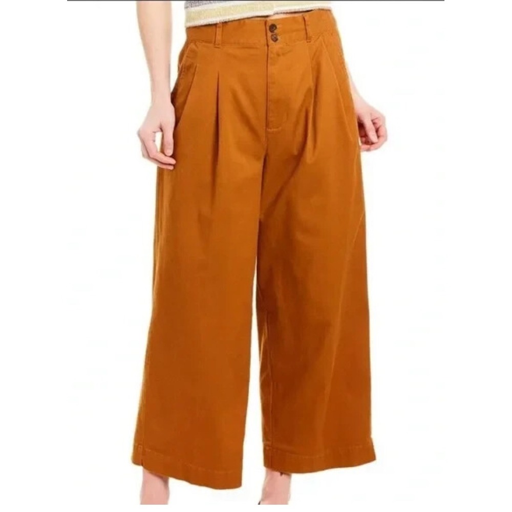 Madewell Culottes Cropped Wide‎ Leg Pants Pleated Carrot Brown Size 6